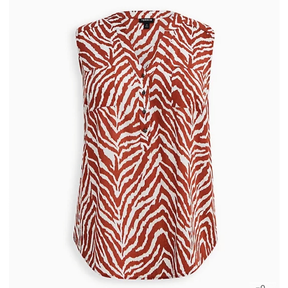 Torrid ZEBRA TEXTURED STRETCH RAYON TANK